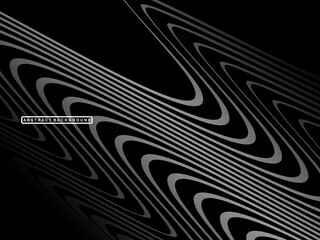 Abstract futuristic dark black background with waving design. Realistic 3d wallpaper with luxurious flowing lines. Elegant background for posters, websites, brochures, cards, banners, apps etc.