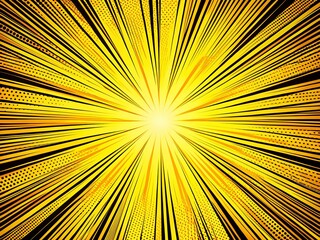 Abstract Yellow Background with Comic Black Lines for Vibrant Art and Design Inspiration