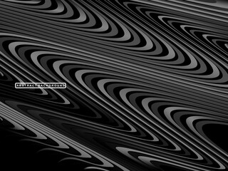 Abstract futuristic dark black background with waving design. Realistic 3d wallpaper with luxurious flowing lines. Elegant background for posters, websites, brochures, cards, banners, apps etc.