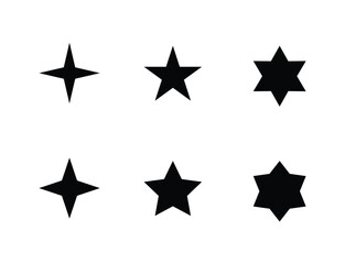 Star shape simple icon set