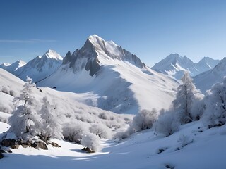 Fototapeta premium snow covered mountains in winter
