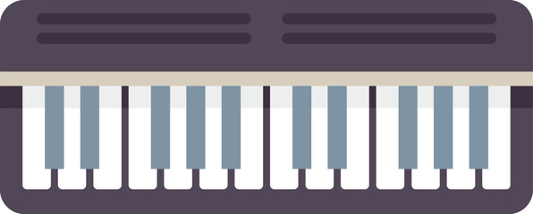 Electronic keyboard synthesizer showing musical keys for playing melodies and chords, isolated on a white background