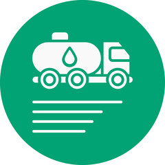 Oil Delivery glyph circle icon