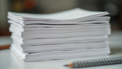 An Artistic Representation of a Neatly Organized Stack of Papers Showcasing Creativity and Ideas