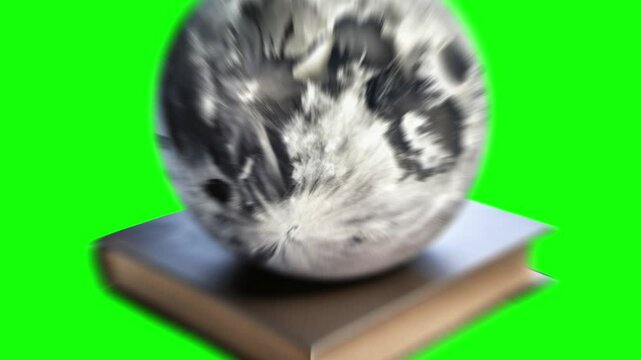 World map on the book green screen animation motion graphic with chroma key clip template 4k Background. Easy removed green screen. High resolution. Ultra High Definition, 4k video.