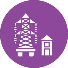 Power Grid glyph circle icon