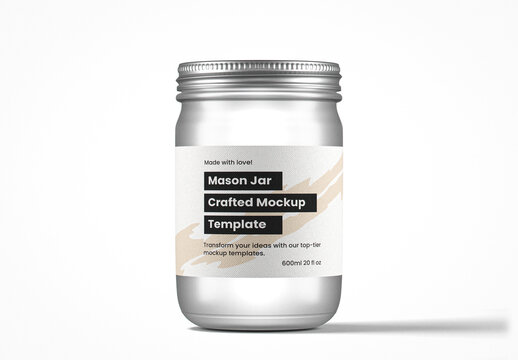 Frosted Glass Mason Jar Mockup