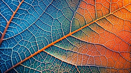Close-Up of a Leaf with Intricate Veins