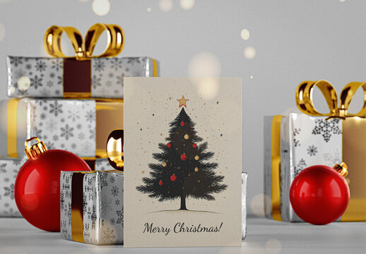 Christmas Gift Note Mockup