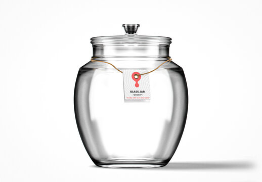 Clear Glass Jar With Glass Lid Mockup