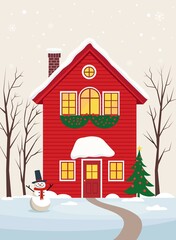 Fototapeta premium house in the snow