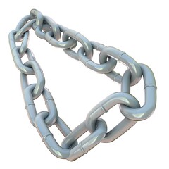 Obraz premium 3D cartoon chain isolated white background, graphic element resource design
