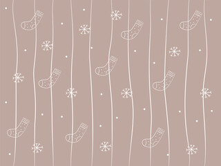 Winter Seamless Pattern. Flat modern vector texture.Doodles seamless pattern - hand drawn and detailed, great for christmas textiles, banners, wrappers, wallpapers - vector surface design.