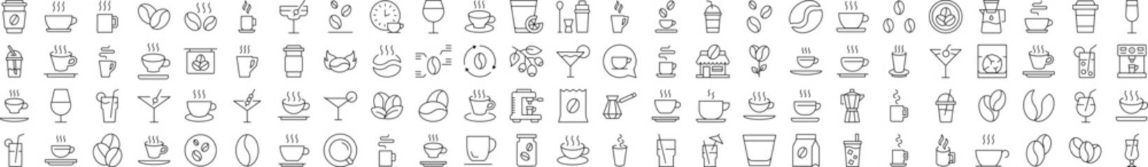 Coffee, Tee, Cups, Grain Related Line Icon for Websites, Apps, Infographics Other Purposes