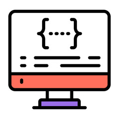 Unique design icon of web coding

