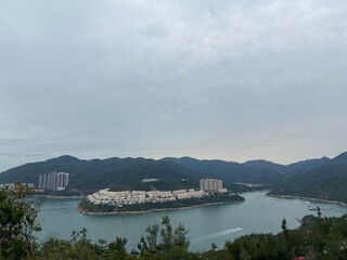 Fototapeta premium Hong Kong Dragon Trail Hiking on the Water Oceanside Island China Guangdong Macau Area