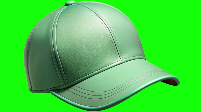 baseball cap  green screen animation motion graphic with chroma key clip template 4k Background. Easy removed green screen. High resolution. Ultra High Definition, 4k video.