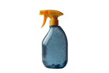 Grey cleaning solution bottle isolated on transparent background, png file, no background png file