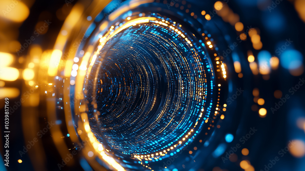 Poster experience the dynamic flow of colorful data streams represented through an engaging and abstract de