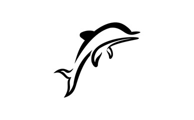 SILHOUETTE DOLPHIN PREMIUM VECTOR