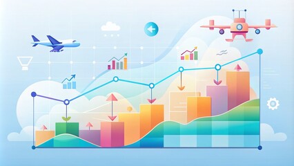 Obraz premium Arrow Business Model Steps Infographic Design | Drone Photography for Presentations and Brochures