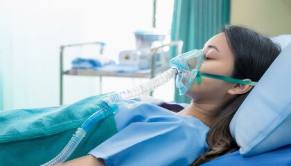 Fototapeta premium Apnea Sleep Disorder Treatment In Hospital