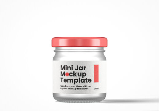 Frosted Glass Mini Jar Mockup