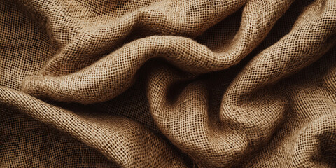 Brown burlap texture background knitted with natural pattern. 