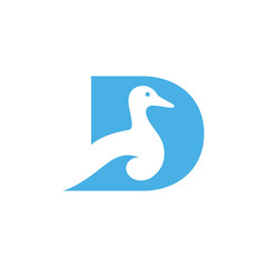 letter d duck alphabet animal modern logo design vector
