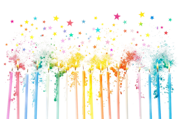 Roman candle fireworks: a multi-shot tube delivering bursts of color for festive celebrations isolated on transparent background