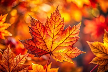 Obraz premium Autumn Leaves Portrait Photography - Vibrant Colored Patterns in Nature's Palette