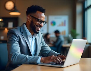 businessman working on laptop