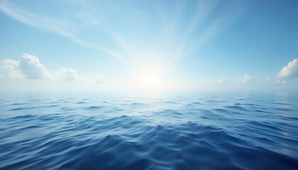 Fototapeta premium Serene ocean view under a bright sky