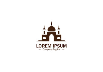 Silhouette of a majestic mosque, ideal for Islamic organizations or charities, symbolizing faith logo icon vector