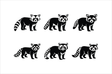 Vector Art of Red Pandas, A Unique Collection of Raccoon Logos and Silhouettes