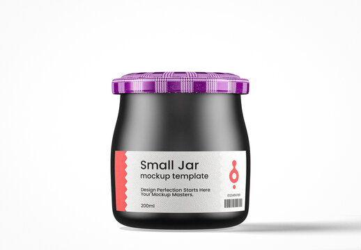 Small Matte Glass Pudding Jar Mockup