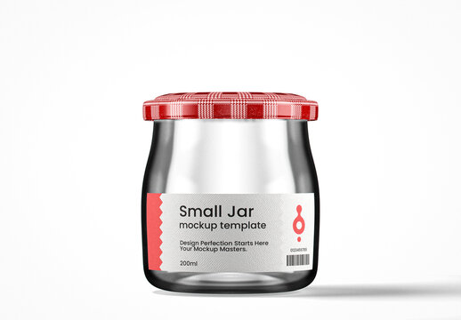 Small Clear Glass Pudding Jar Mockup