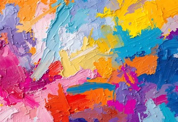 Hand drawn oil painting. Abstract art background. Oil painting on canvas. Color texture. Fragment of artwork. Spots of paint. Brushstrokes of paint. Modern art. Contemporary art. Colorful canvas.
