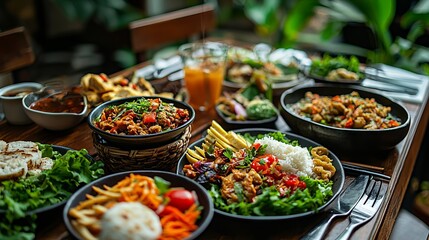 Fototapeta premium Kitchen scene with meat and vegetables