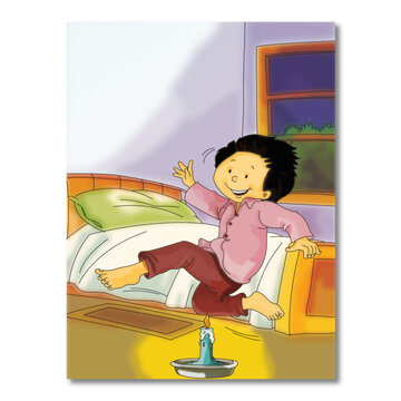 Jack Be Nimble Nursery rhyme Illustration