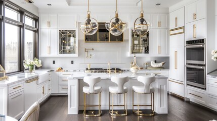 kitchen dining table with luxurious marble decoration