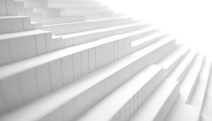Obraz premium Staircase with smooth white steps ascending into a bright, luminous space