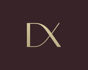 DX letter logo icon design. Classic style luxury initials monogram.