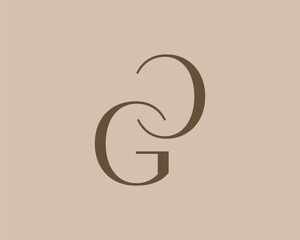 Fototapeta premium GC or CG letter logo icon design. Classic style luxury initials monogram.