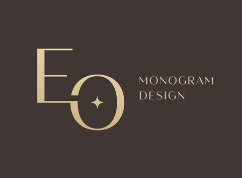 EO letter logo icon design. Classic style luxury initials monogram.