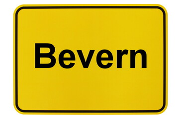Illustration eines Ortsschildes der Gemeinde Bevern in Niedersachsen