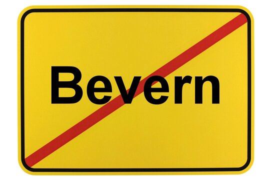 Illustration eines Ortsschildes der Gemeinde Bevern in Niedersachsen