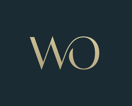 WO letter logo icon design. Classic style luxury initials monogram.