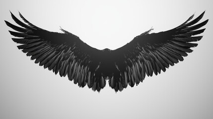 Naklejka premium Simple Silhouette of Expanding Wings