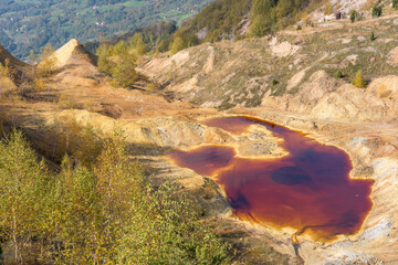 Abandoned and closed barite mine on Bobija mountain in Western Serbia, near the town of Valjevo....